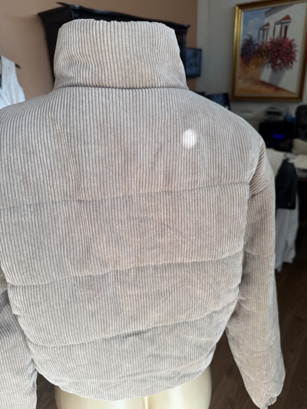 Fashion Nova Taupe Corduroy Puffer Jacket - Picture 6 of 10